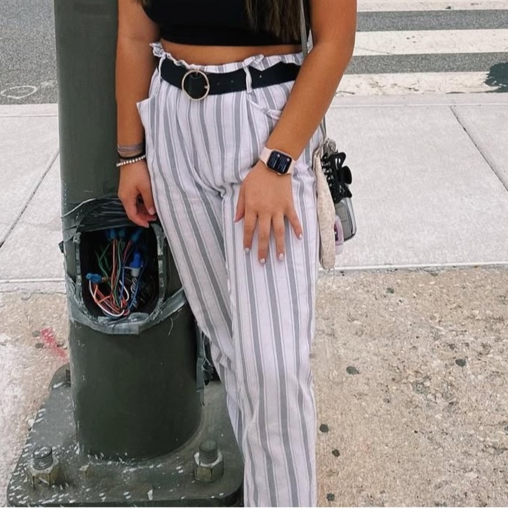 Thread & Supply Black and White Striped Women's Trousers